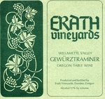 Erath Vineyards Willamette Valley Gewürztraminer Oregon Table Wine Label