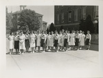 Women in Front of Melrose Hall