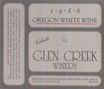 Glen Creek Winery 1986 Celeste White Wine Label