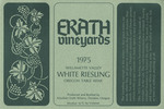 Erath Vineyards 1975 Willamette Valley White Riesling Wine Label
