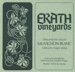 Erath Vineyards Willamette Valley Sauvignon Blanc Wine Label