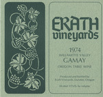 Erath Vineyards 1974 Willamette Valley Gamay Wine Label
