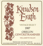 Knudsen Erath Winery 1987 Willamette Valley Oregon Gewürztraminer Wine Label