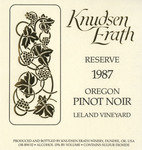 Knudsen Erath Winery 1987 Oregon Pinot Noir (Leland) Wine Label