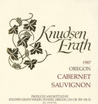 Knudsen Erath Winery 1987 Oregon Cabernet Sauvignon Wine Label