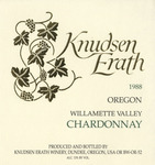 Knudsen Erath Winery 1988 Willamette Valley Chardonnay Wine Label
