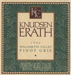 Knudsen Erath Winery 1993 Willamette Valley Pinot Gris Wine Label