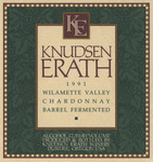 Knudsen Erath Winery 1991 Willamette Valley Chardonnay Wine Label