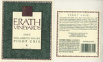 Erath Vineyards 1995 Willamette Valley Pinot Gris Wine Label