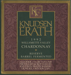 Knudsen Erath Winery 1992 Willamette Valley Chardonnay Wine Label
