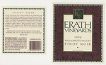 Erath Vineyards 1998 Willamette Valley Pinot Noir Wine Label