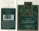 Erath Vineyards 1998 Willamette Valley Chardonnay Wine Label