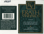 Erath Vineyards 1997 Willamette Valley Chardonnay (Niederberger) Wine Label