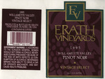 Erath Vineyards 1995 Willamette Valley Pinot Noir Wine Label