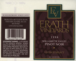 Erath Vineyards 1998 Willamette Valley Vintage Select Pinot Noir Wine Label