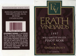 Erath Vineyards 1997 Willamette Valley Vintage Select Pinot Noir Wine Label