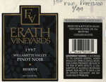 Erath Vineyards 1997 Willamette Valley Pinot Noir Reserve Wine Label