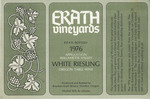 Erath Vineyards 1976 Appellation Willamette Valley White Riesling Wine Label