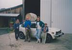 Girardet Family and Car with Wine Barrel