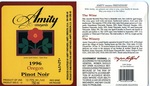 Amity Vineyards 1996 Oregon Pinot Noir Wine Label by Amity Vineyards