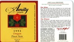 Amity Vineyards 1992 Oregon Pinot Noir Wine Label by Amity Vineyards