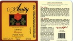 Amity Vineyards 1993 Oregon Pinot Noir Wine Label by Amity Vineyards
