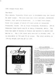 Amity Vineyards 1991 Oregon Pinot Noir Information Sheet by Myron Redford