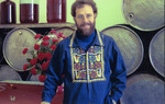 Myron Redford with Wine Barrels by Amity Vineyards