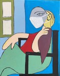 Woman Sitting Near Window by Aly Langer