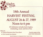 Knudsen Erath 18th Annual Harvest Festival Newsletter (Front Cover) by Knudsen Erath