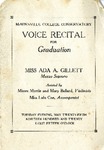 Ada Gillett Voice Recital Program