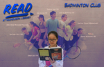Linfield College Badminton Club READ Poster by Ryan O'Dowd and Nicholson Library Staff