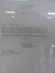 Photograph of Letter to S. Vuylsteke from the White House by Linfield College Archives